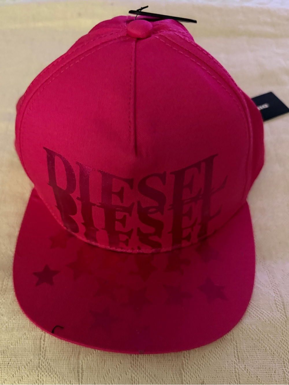 Diesel Kids Bright Pink Logo Star Baseball Cap